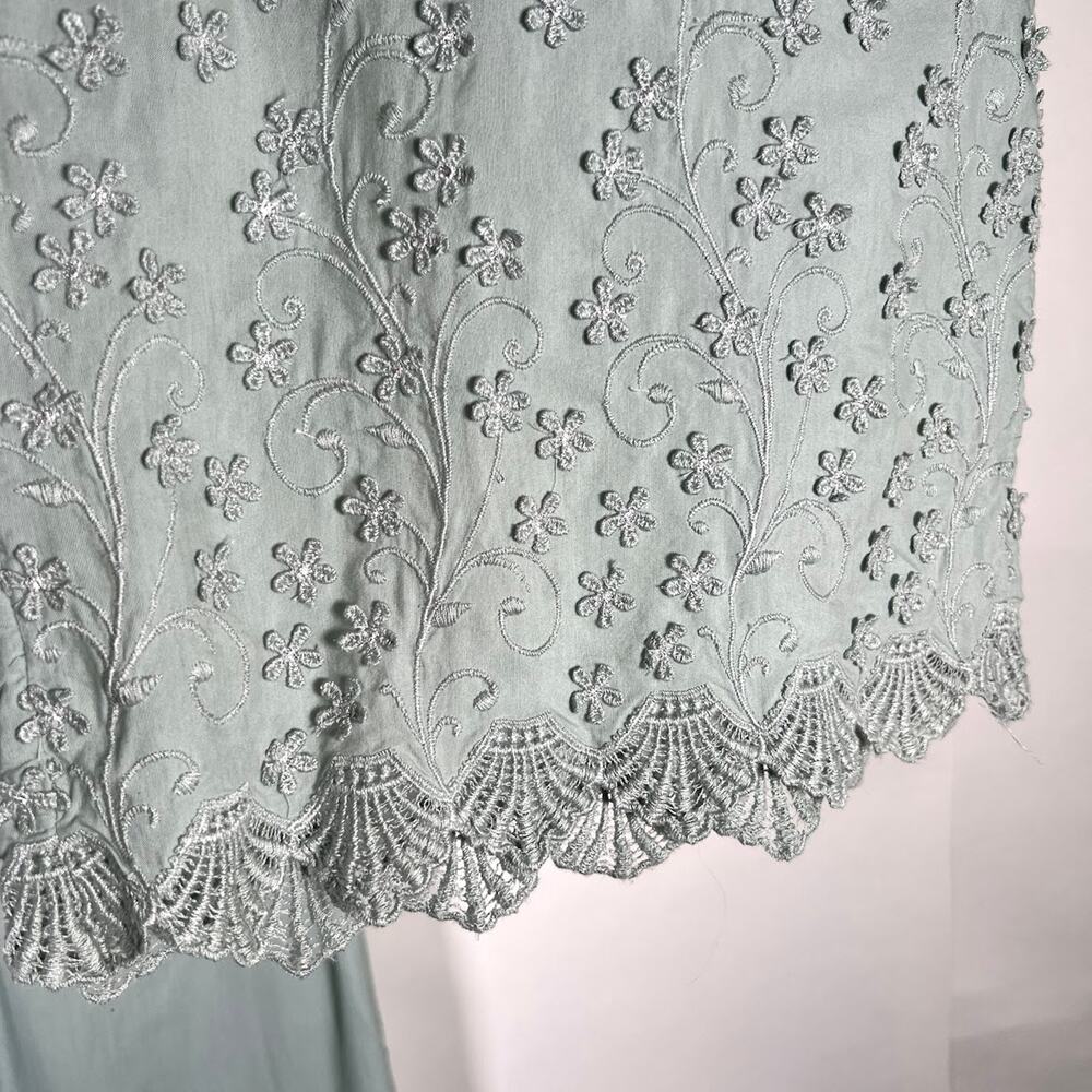 Women's Mint Wide-Leg Embroidered Hem Pants - Picture 6 of 9